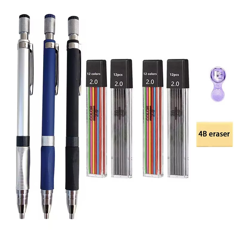 Staedtler Pencil Lumocolor - シャープペンシルセット 2.0 ミリメートル 2B 黒/カラー芯リフィル付き書き込みスケッチアート描画絵画学校自動鉛筆