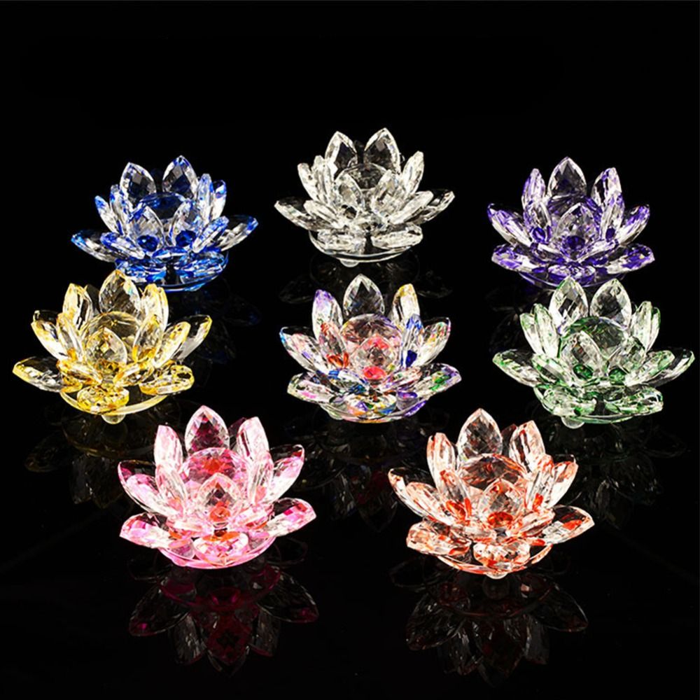 60-140 ミリメートルクリスタル蓮の花の置物ホーム結婚式 - Paper Weight Crystal のレビューと価格