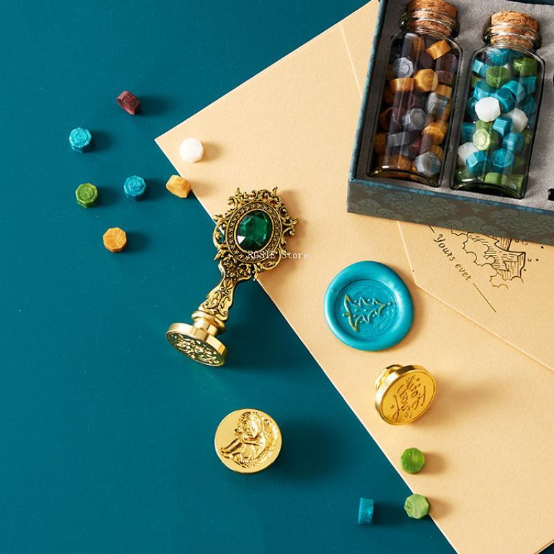 ワックスシールスタンプセット漆塗りスタンプシーリングワックス - Wax Seal Stamp Set のレビューと価格