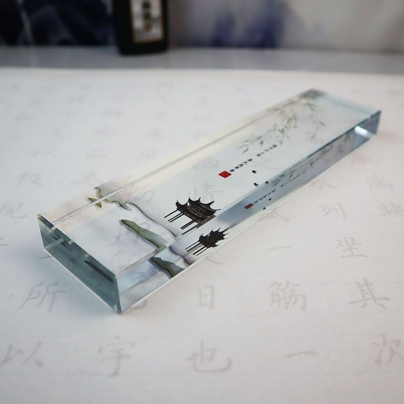 ガラス文鎮 伝統的な中国 - 四季デザイン 透明ブックウェイ - Book Weight Glass のレビューと価格