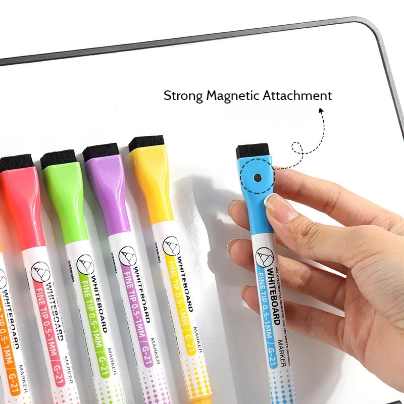 8色 0.5mm 磁気ドライイレースマーカー ホワイトボード - Correction Pen Fine のレビューと価格