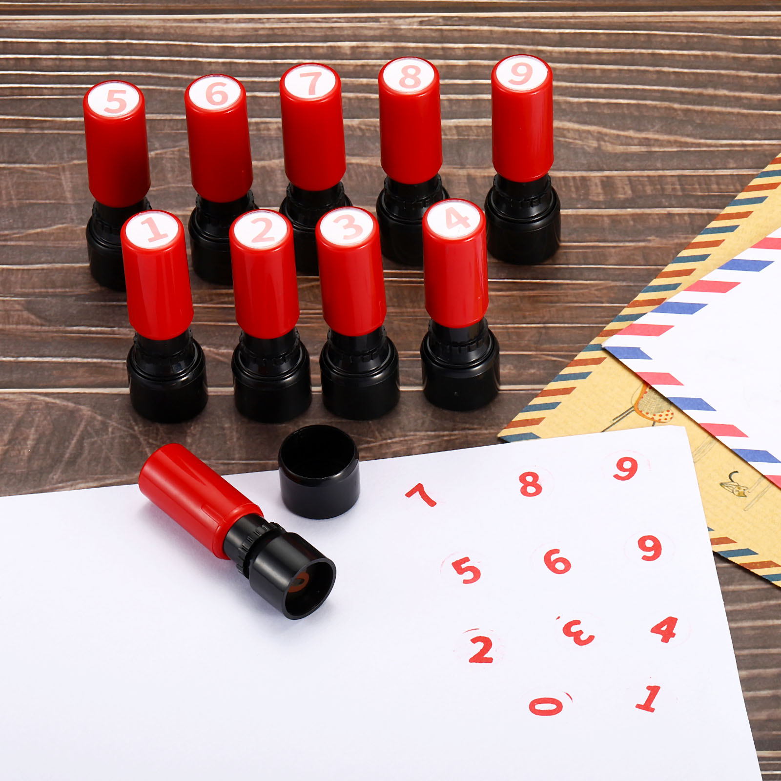 ナンバースタンプ セルフインク式 数字0-9 7mm ナンバ - Rubber Date Stamp のレビューと価格