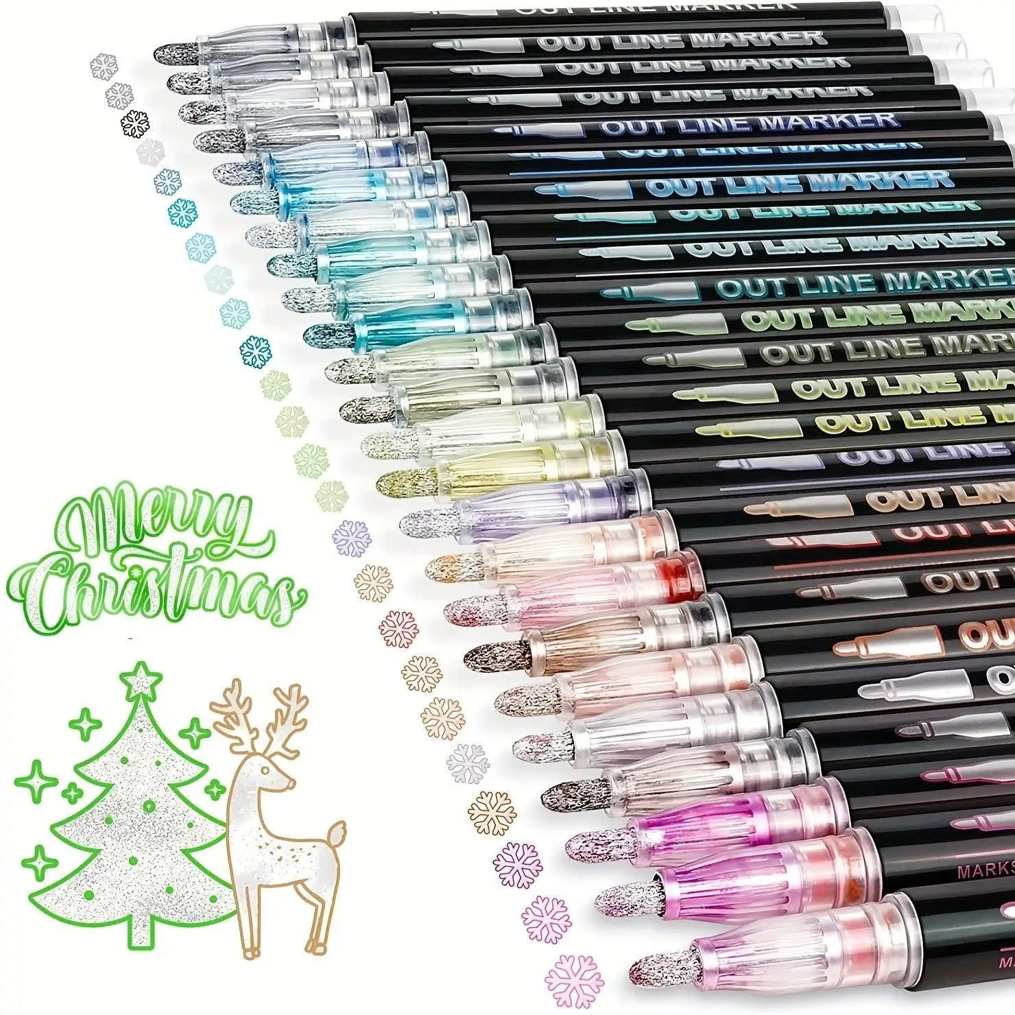 デュアルチップメタリックアートペン（セルフアウトライン、ブラ - Correction Pen Fine のレビューと価格