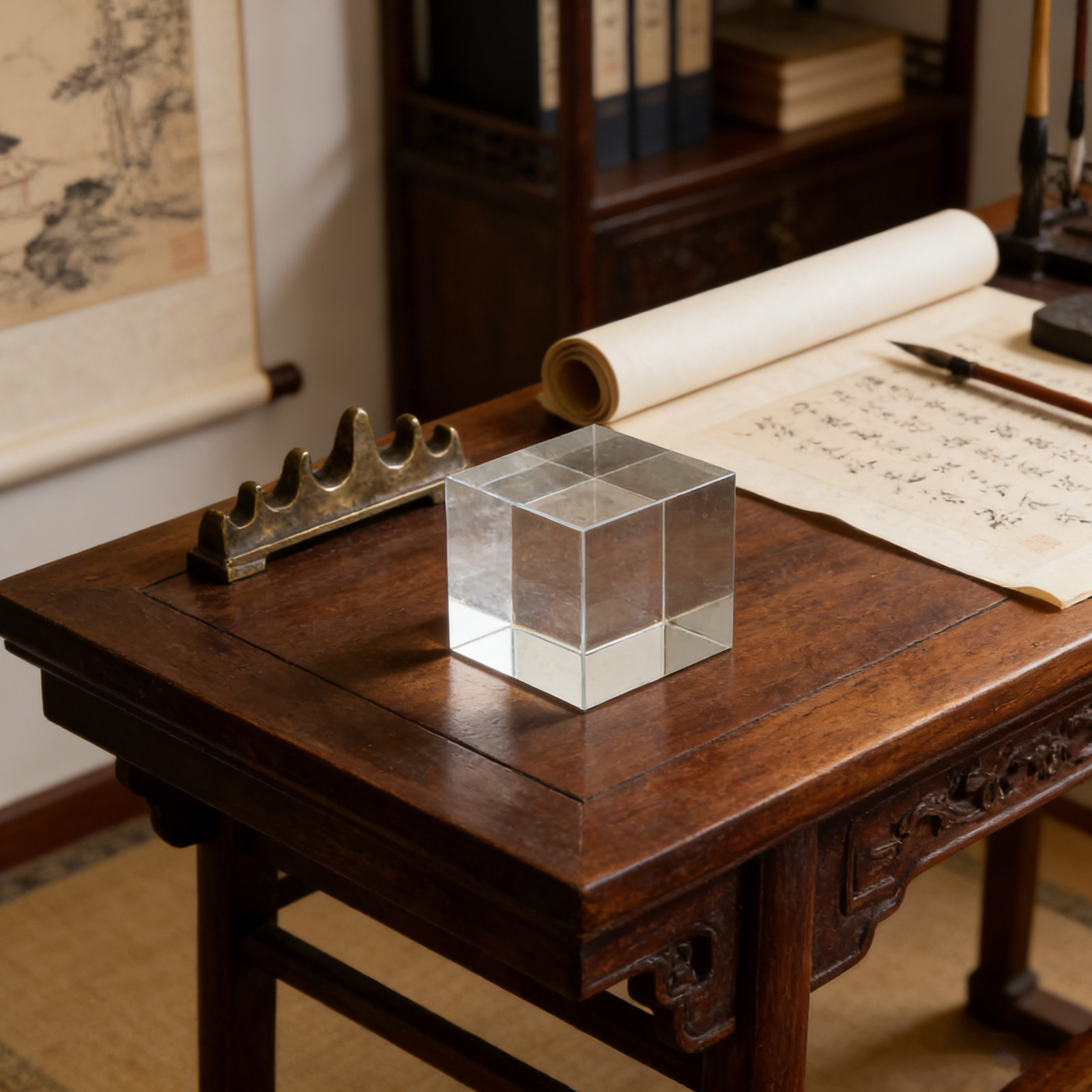 正方形クリスタルペーパーウェイト 重厚な透明装飾ガラスブロッ - Book Weight Glass のレビューと価格